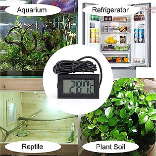 TPM10 Instant Read Aquarium Digital Thermometer Fish Tank Waterproof Probe Reptile Terrarium LED Display Gauge For Plant Soil Refrigerator  ( With Batteries )