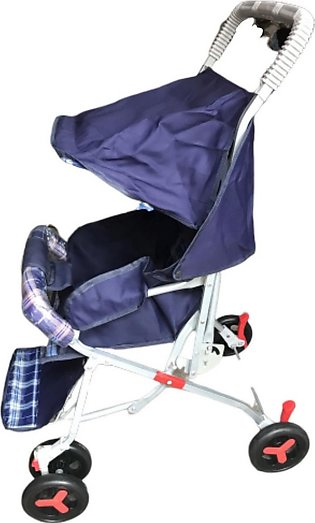 Alloy Foldable Baby Stroller Pram For Newborn  Blue color with  6 Big Tyres