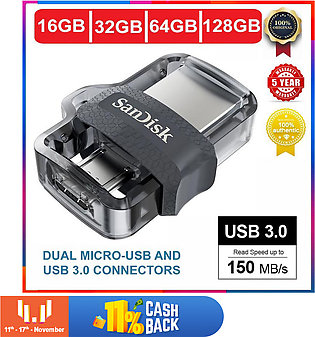 SanDisk USB Flash Drive OTG 16GB/32GB/64GB/128GB USB 3.0 Dual Mini Pen Drives PenDrives for PC and Smart phones