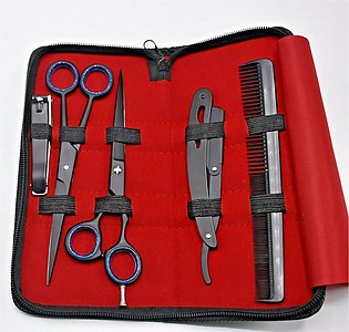 Professional Barber Shears Kit Personal Use Tools- Hair Cutting Scissors Set for Hairdresser/Hair Salon, Thinning/Texture Hairdressing Haircut Shear for Beautician ,Straight Razor, with Case