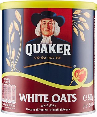 Quaker White Oats 500gm Tin (100% Wholegrain Halal Oats)