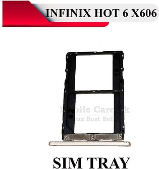 Infinix Hot 6 X606 SIM Tray Sim Jacket Sim Slot Sim Door For Infinix Hot 6 X606 - Gold