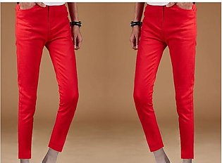 0- 12 years Slim-fit Twill Red Pant denim jeans narrow bottom for baby girls and baby boys - islamabad