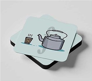 4 Pieces of Garam Chai Design Custom Tea Coasters Set Printed Customize your own Square Shape pack of 4 coaster Coffee mug mat favourite plus