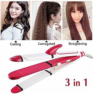 Hair straightener - 3 in 1 - Kemei Brand