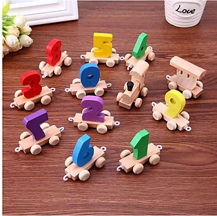 Digital Number Train Toy Set Wooden  Fun Learning Building Blocks  Early Educational Kids 3+ Years