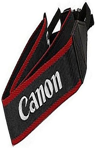 Neck Strap Canon Red Black Nylon Leather - Black