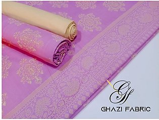 Ghazi fabric Rungrez Eid Collection Unstitched 3 piece suit for women Lawn Pink Shirt With skin Trouser