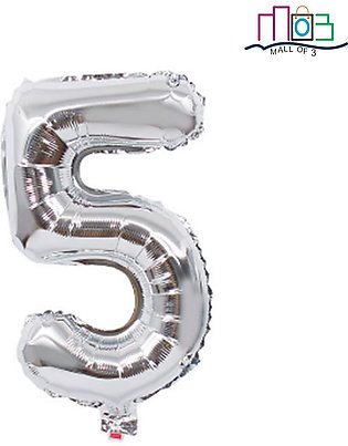 5 Number Foil Balloon Birthday Decoration Party Supplies Silver Foil Numbers Balloon
