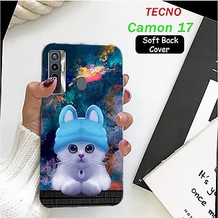 Tecno Camon 17 Back Case  - Cat Soft Case Cover