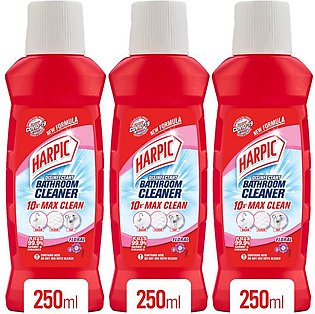 Harpic Bathroom Cleaner Stain Removal 10x Better Cleaning Floral 250ml - Pack of 3