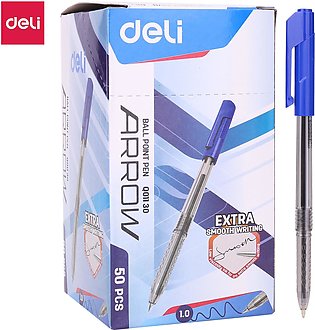 Deli - EQ01130- Arrow Ball Point Pen Tip 1.0mm(50PCS/Box) - Blue