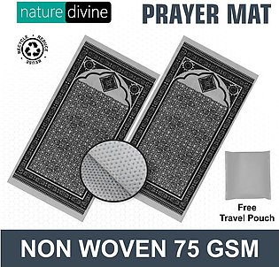 Pack of 2 Travel Prayer Mat Jae Namaz Grey Non Woven Safri Janamaz