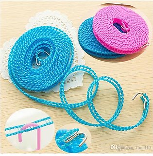 Nylon Non-slip Laundry Clothesline Hang Rope With Hook 5 Meter for Travel Camping Windproof Clothesline Drying Rope Clothes Hangers