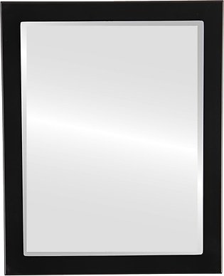Modern Black Frame Wall Mirror 10x12" Vanity, Bedroom, or Bathroom Mirrored Rectangle Hangs Horizontal or Vertical