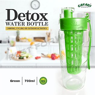 Detox Water Bottle Fruit Infuser Featuring a Full Length Infusion Rod - Dual Anti-Slip Grips - Flip Top Lid 700 ML BPA Free