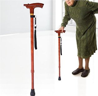 Multi Function Adjustable LED Light Walking Stick Hiking Cane for Old Men