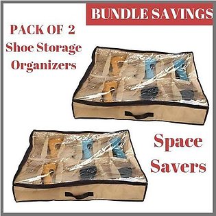 Shoes Organizer Under Bed Closet Bundle Savings Shoe Storage Cases PACK OF 2