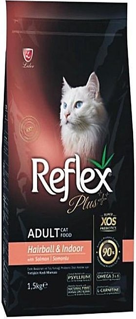 Reflex Plus Adult Food Hairball & Indoor with Salmon-1.5 Kg