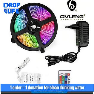 OVLENG RGB Led Light Waterproof Remote Control Color Changing - For Gaming Room