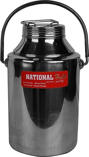 Stainless Steel Oil & Milk Can Canister With Swing Handle Screw Lid 3 ltrs National Gold