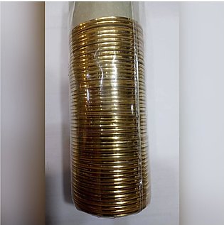 Plain Metal Bangles Golden Color - 36.Bangles size.2.25