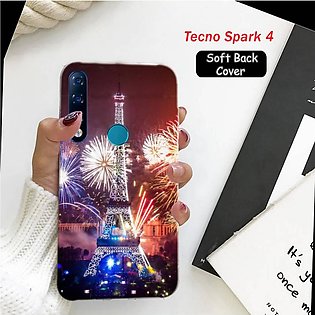 Tecno Spark 4 Cover Case - Eiffal Tower Soft Case Cover for Tecno Spark 4