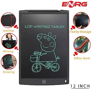 ENRG LCD Writing Tablet Pad For Kids Electric Drawing Board Digital Graphic Drawing Pad With Pen 12 Inches - Black