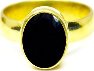 golden ring  artificial coral gemstone (red, black) handmade jewelry