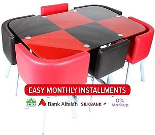 Space Saving Dining Table - 36*54 - Red & Black