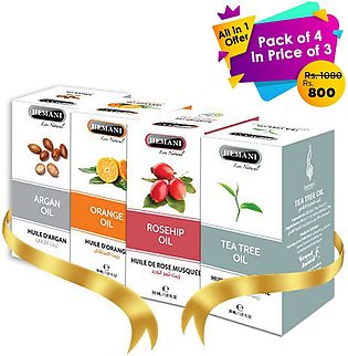 Hemani All in 1 pack of 4 in price of 3 (Oil) 30ml (Tea tree,Rosehip,Argan,Orange)