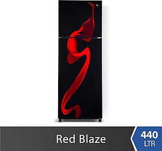 PEL PRGD 2550 - GLASS DOORC Series Top Mount Refrigerator - 12 Cu.Ft. - RED