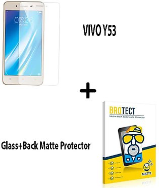 Vivo Y53 Tempered Glass Screen Protector Polish Glass + Back Matte Protector Soft Skin Sheet Soft Film Protection For Vivo Y53