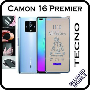 Tecno Camon 16 Premier (CE9) Front Matte Finishing Ceramic Flexible Unbreakable Film Gorilla Protector For Game M12T (Its Matt 9H Not Tempered Glass)