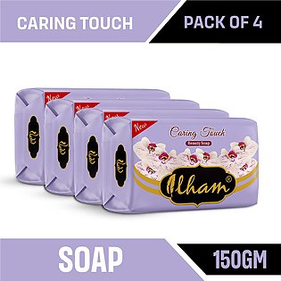 ILHAM - CARING TOUCH BEAUTY SOAP PREMIUM QUALITY FRAGRANT 150 GMS BEAUTY SOAP PACK OF 4 BAR SOAP - MOISTURIZING SOAP - BUNDLE OF 4 BRANDED BATH AND BODY SOAP - SKIN CARE SOAP - SKIN SOAP -- CARING TOUCH BEAUTY SOAP