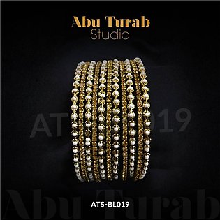 Abu Turab Studio - Gajri & Rose Gold Stone Hand Made Chorri (FOR BOTH HANDS) Classic Chorri Set| Party Bangles Set (11 pieces)