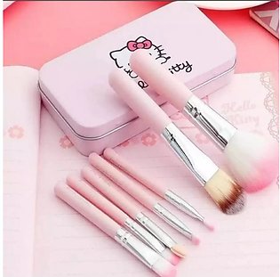 Hello Kitty Pink Makeup Brushes Mini Makeup Brush Set Cosmetics Kit Make up Brush Kit With Metal Box