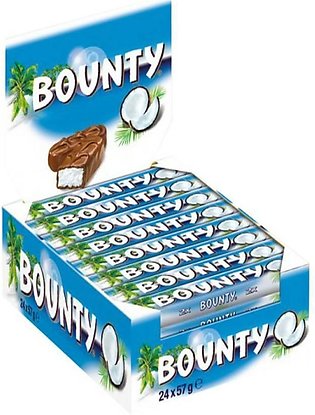 Bounty Choco Bar , Chocolates Bars , Coconut Chocolate bars - 57g - 24pcs  - 57gm