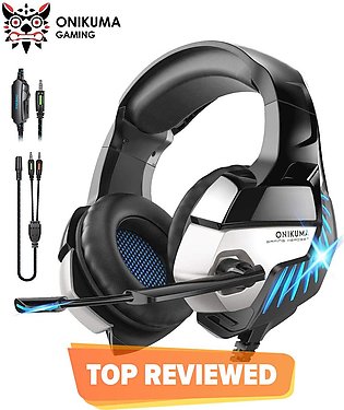ONIKUMA K5 Pro Gaming Headphone Hi-Fi Subwoofer Headset 7.1 Virtual Stereo Headset With Mic for PS4 PC Xbox One - Black & Blue