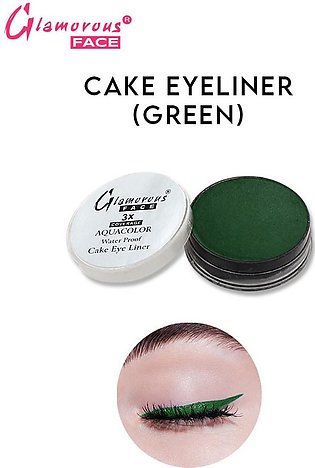 Glamorous Face Cake Eyeliner, Lasting Drama Cake Eye Liner, Blackest Black, Wet Dry Pressed Powder Cake Eyeliner, Deep Pigment, No Smudge.