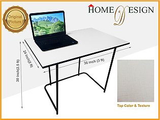 Computer Study Table Metal Frame Laminated Top 3x2 feet White Brown Charcoal Black study desk