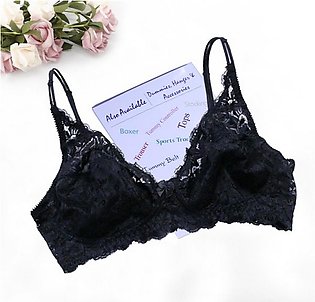 Flourish Lovely Lace Non-Padded Wired Bra - Black