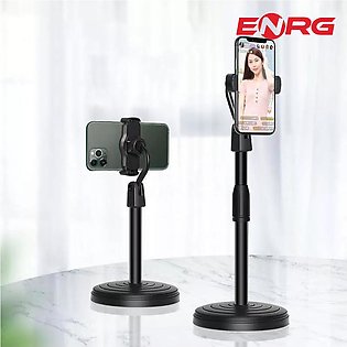 ENRG Multifunctional Mobile Phone Desk Stand 360 Degree Movable Holder Clip For Mobile And Tablet For Live Stream Tiktok Youtube Shorts Video Shooting - Black
