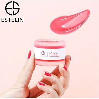 ESTELIN 3 in 1 Lip Care Set Cherry Sugar Lip Scrub Moisturizing Lip Balm-5gram - ES0049