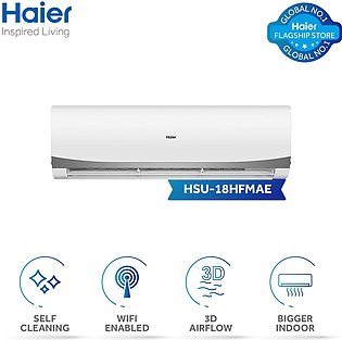 Haier (Marvel Series) 1.5 Ton DC Inverter UPS Enabled - Self Cleaning - WiFi Enabled - Turbo Cooling AC - HSU-18HFMCC/Haier Free Installation