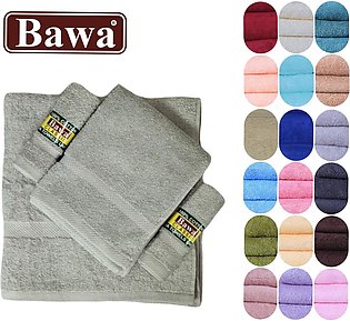 Bawa - Bath & Home Set of 4 Towels - 1 Hand 2 Face & 1 Full Size Large Bath Towel Quick Dry Premium Soft 19 Colors Collection