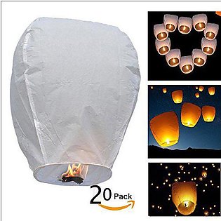 20 Pieces Sky Lanterns for  Special Effect on  Birthday , Wedding , Bridal Shower, baby shower , Anniversary and Farewell Parties