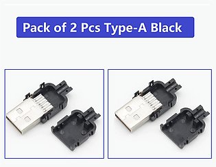 Set of 2: Micro USB 5PIN Welding Type & Type-A 4Pin USB 2.0 Male Socket Solder Type For Data Cable Connection