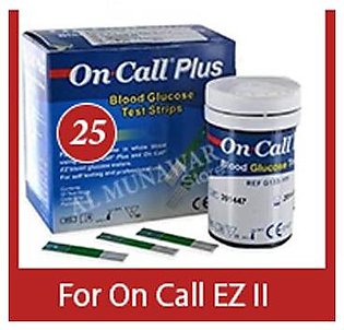 Pack of 25 Blood Glucose Test Strips For On Call EZ ii