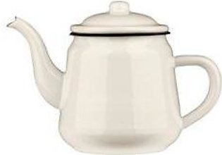 White Enamel Teapot - 900ml -Premier Home - SKU-0602472